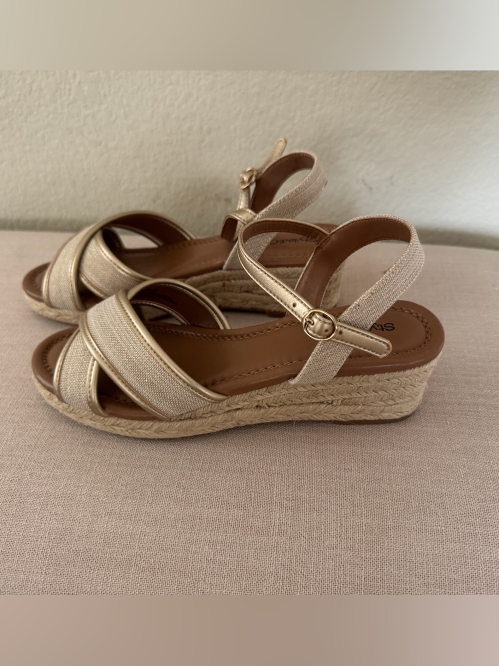 Style & Co. Gold Espadrille Slingback Wedge Sandals